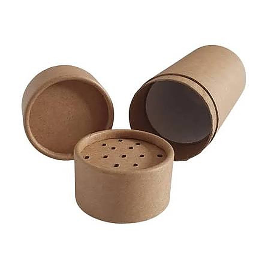 Kraft shaker paper tube with perforated sifter lid โ custom spice packaging Dubai