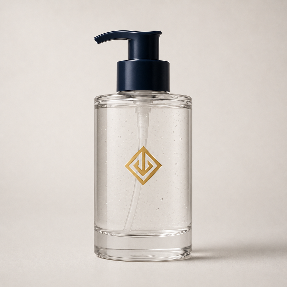 Clear transparent labels with navy and gold print on glass jars β clear label printing Dubai