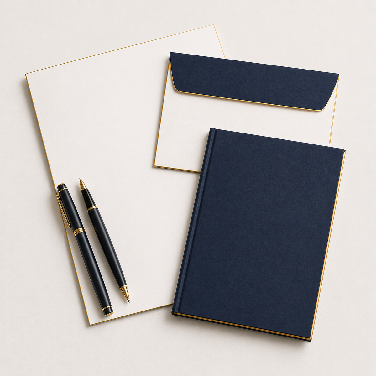 Office stationery printing in Dubai — letterheads, envelopes and notebooks by ALEF