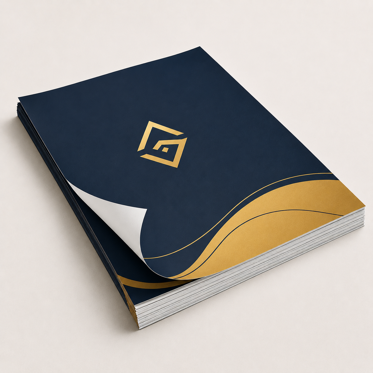 Rolled and mounted posters with gold accents — large-format poster printing UAE